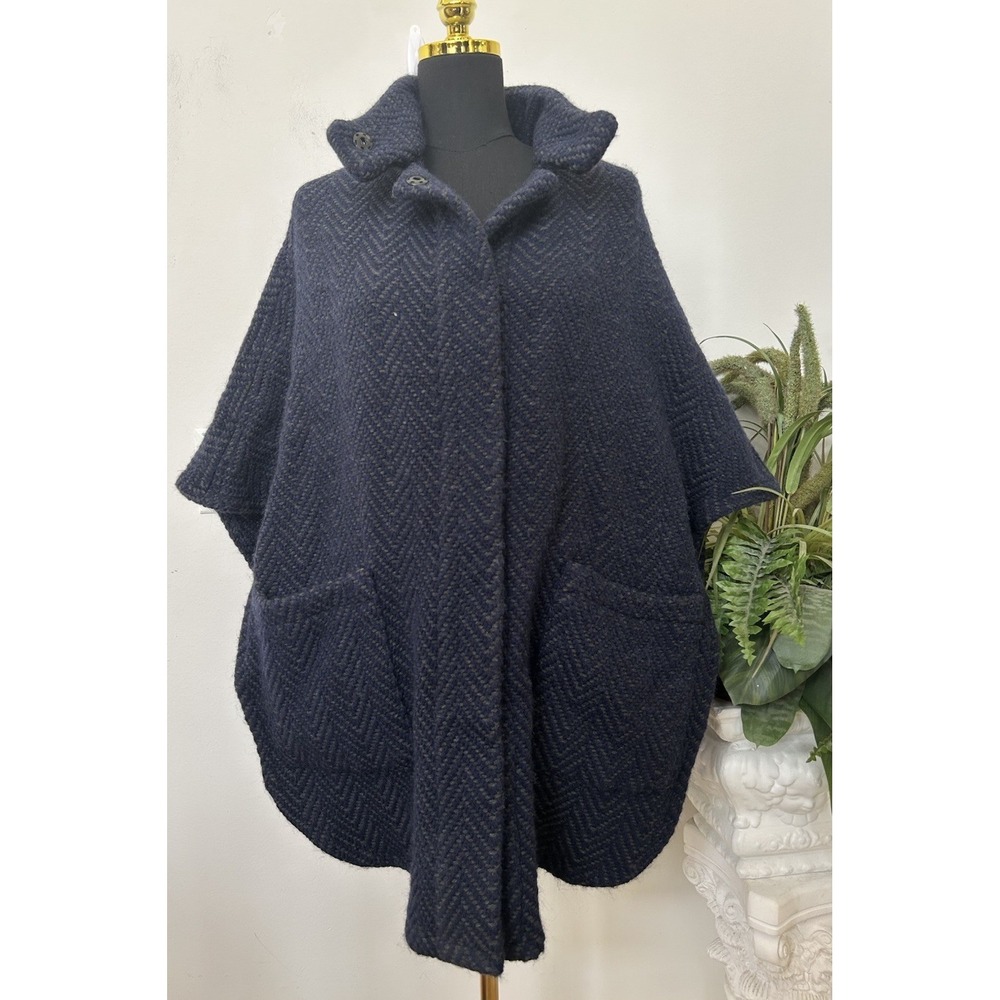 John Branigan Weaver Ireland Poncho Cape Wool Alpaca Pockets Women's O/S Sweater